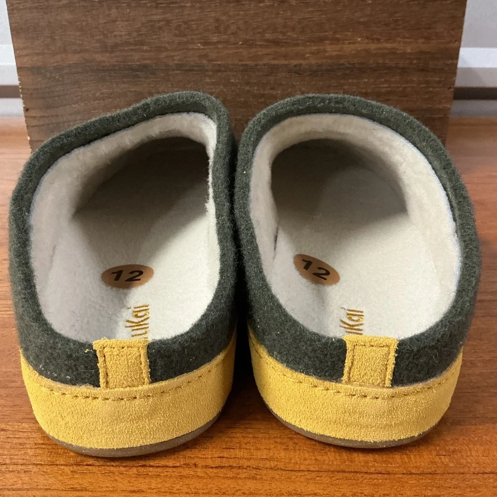 Olukai Men Hamani Hulu Shearling Wool Lined Comfort Mule Slipper Size 12